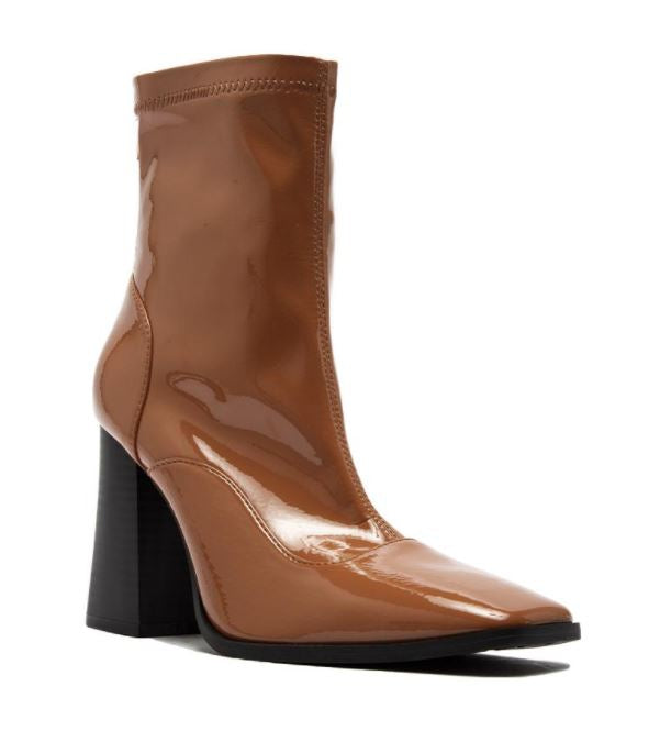 "Winnie" Camel Vegan Leather Booties