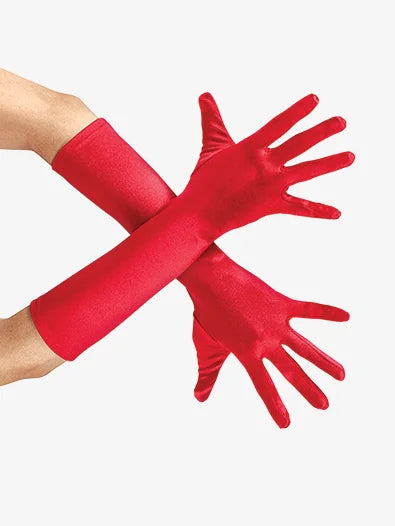 Elbow Length Satin Gloves