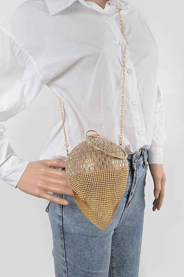 "Gia" Jeweled Fringe Ball Clutch