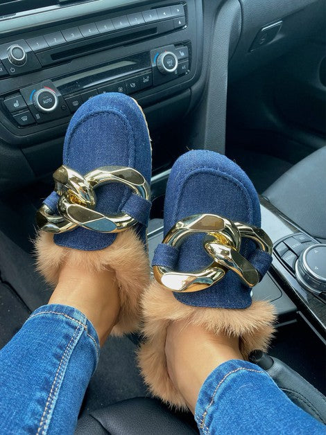 Faux on sale fur mules