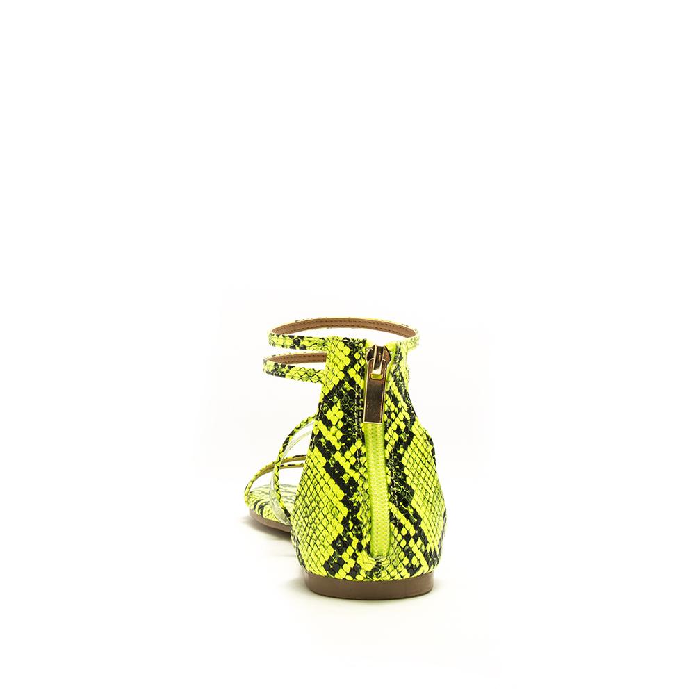 "Archie" Faux Snake Design Neon Sandals