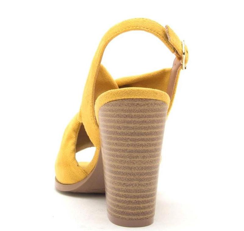 "Bran" Mustard Slingback Block Heels