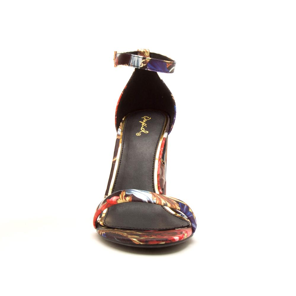 "Carisa" Colorful ankle Strap Block Heels