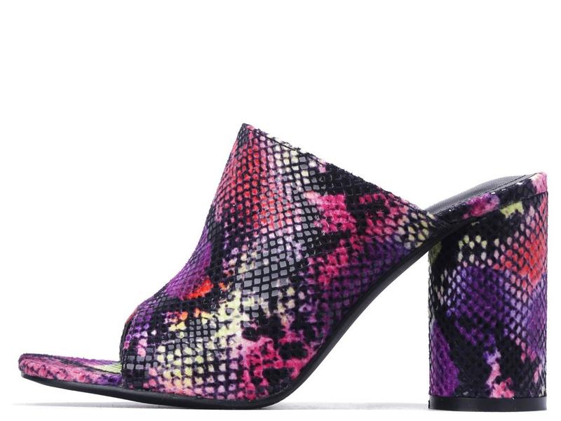"Lindsey" Faux Snake Heel Mules