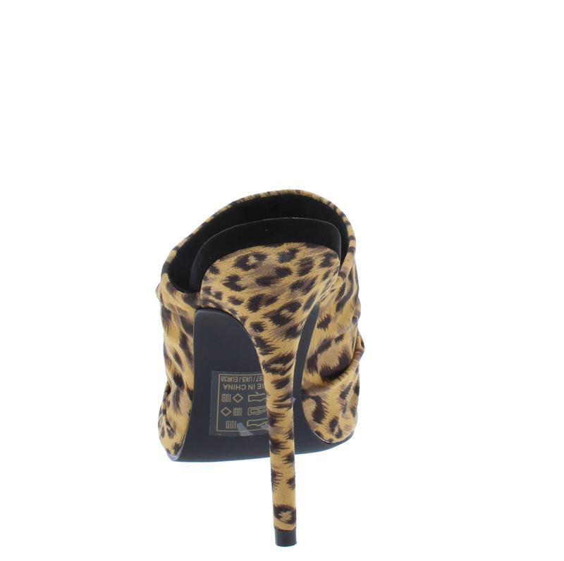 "Farrah" Leopard Print Pointed Peep Toe Heel