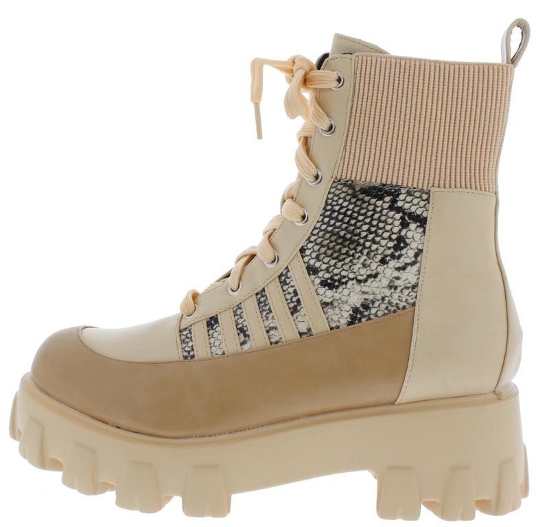 "Freddi" Faux Snake Design Aviator Boots