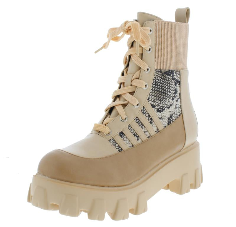 "Freddi" Faux Snake Design Aviator Boots