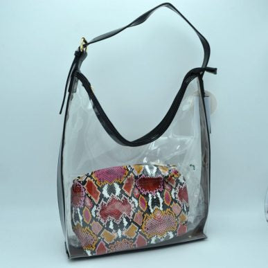 "Claire" Transparent 2 Piece Handbag Set