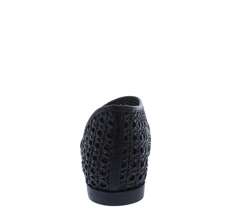 "Holly" Black Open Toe Slip On Sandal