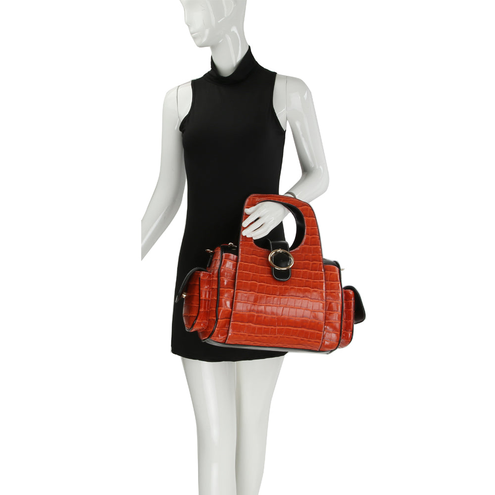 "Macy" Large Snakeskin Design Handbag