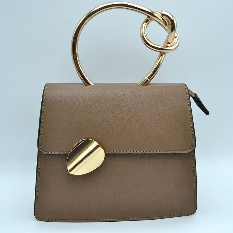 "Felicity" Square Gold Handle Handbag