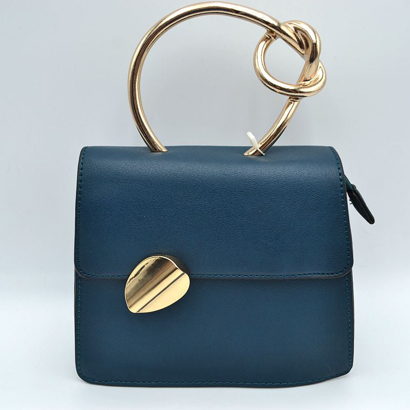 "Felicity" Square Gold Handle Handbag