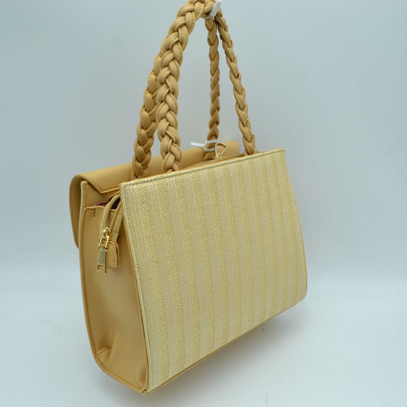 "Cassandra" Twisted Handle Straw Handbag