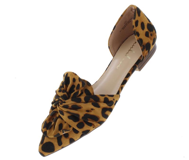 "Jean" Leopard Pointed Toe Flats