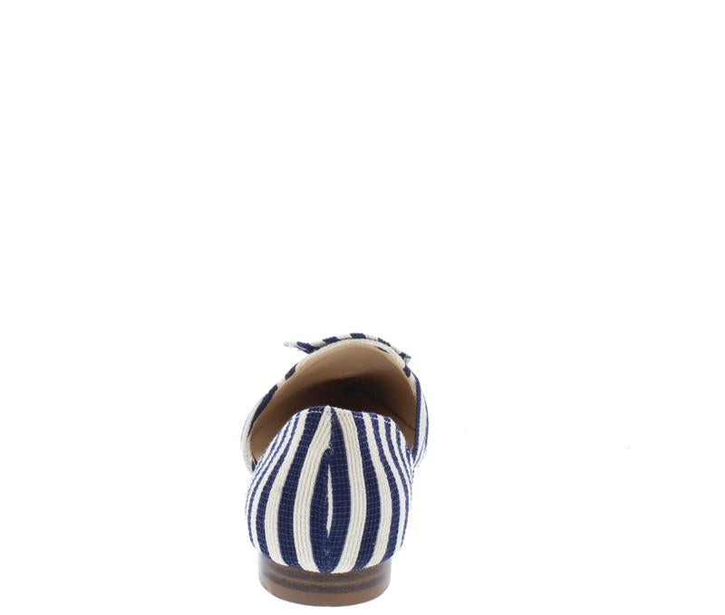 "Jean" Stripe Pointed Toe Flats