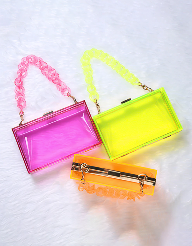 "Suki" Rectangle Acrylic Clutch Bag