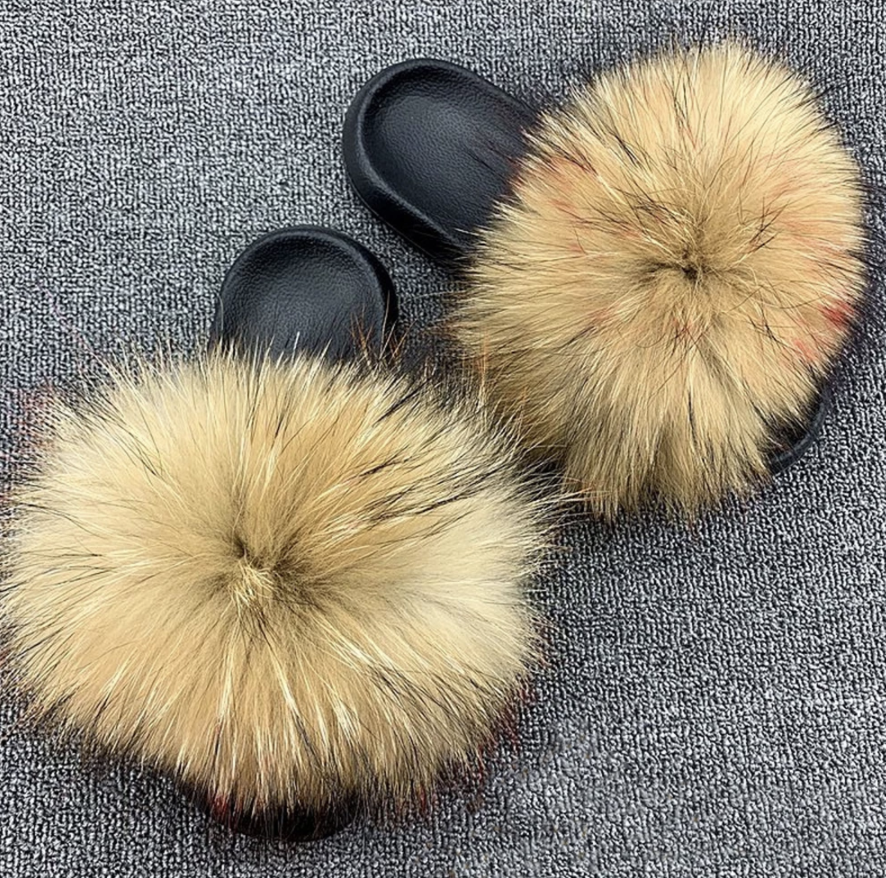 Faux Fur Slides