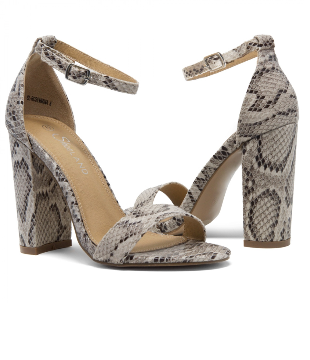 "Rosie" Open Toe Ankle Strap Chunky Heels