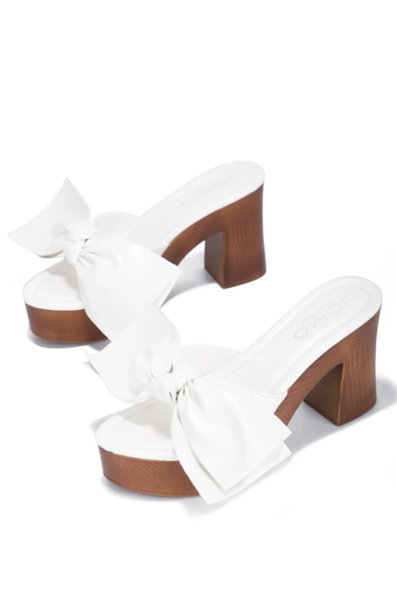 "Helen" White Platform Heels