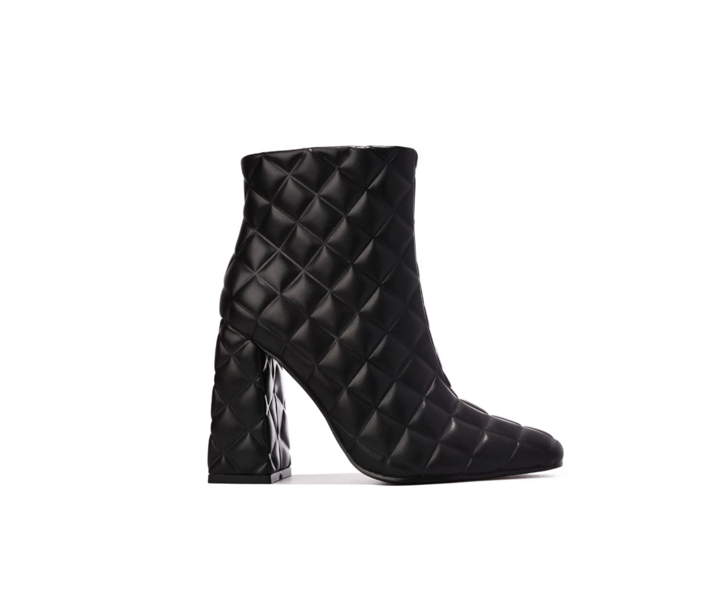 "Ava" Black Quilted Booties