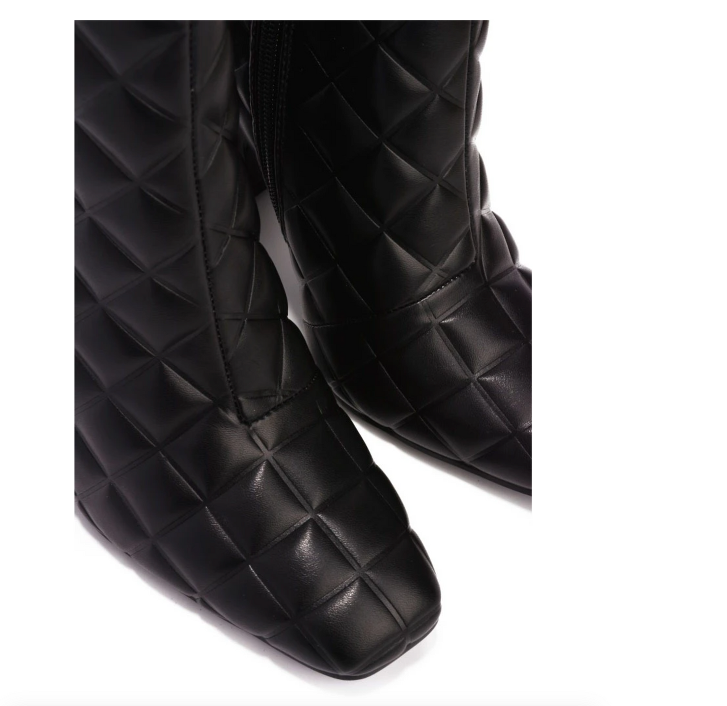 "Ava" Black Quilted Booties