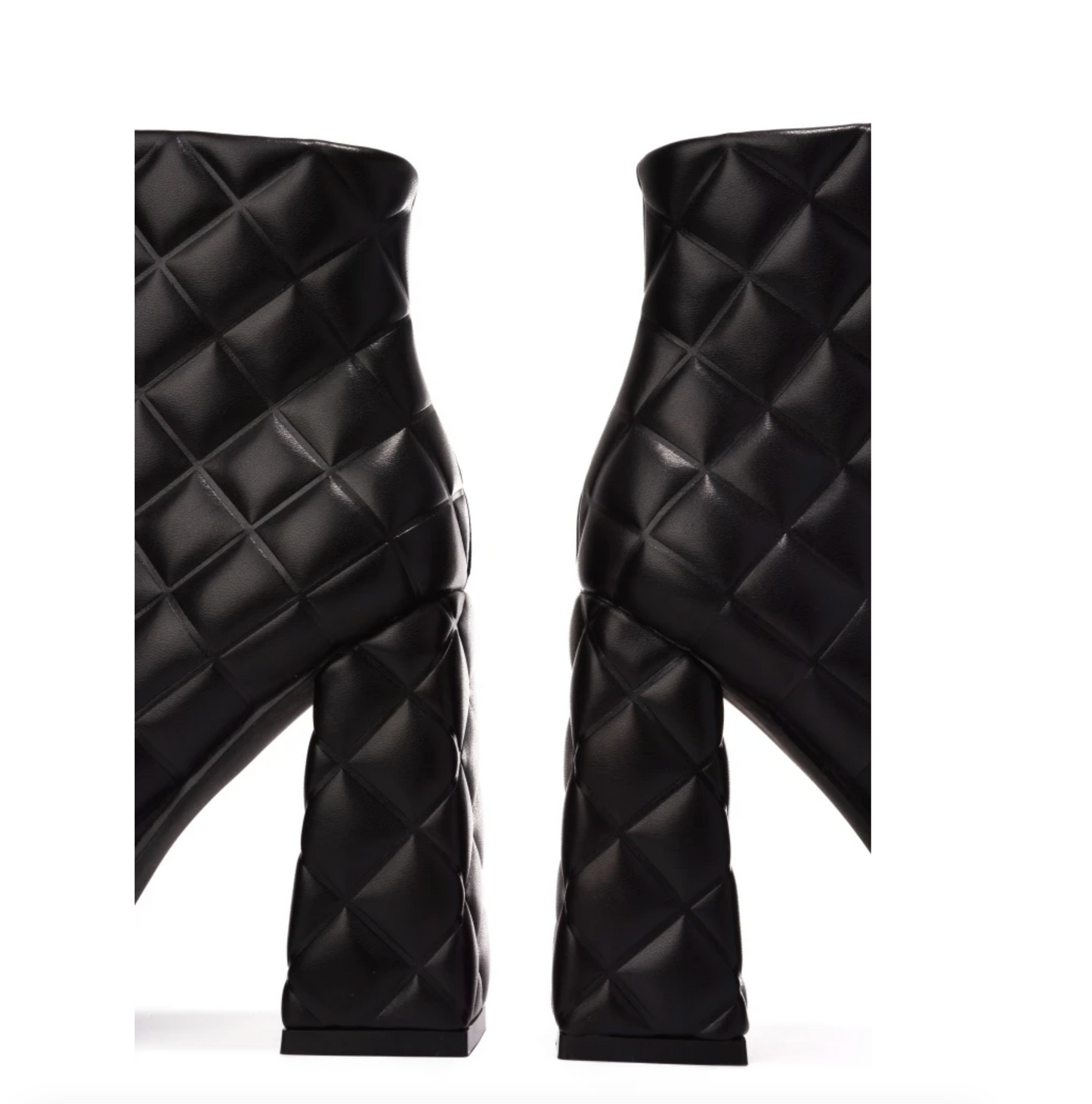 "Ava" Black Quilted Booties