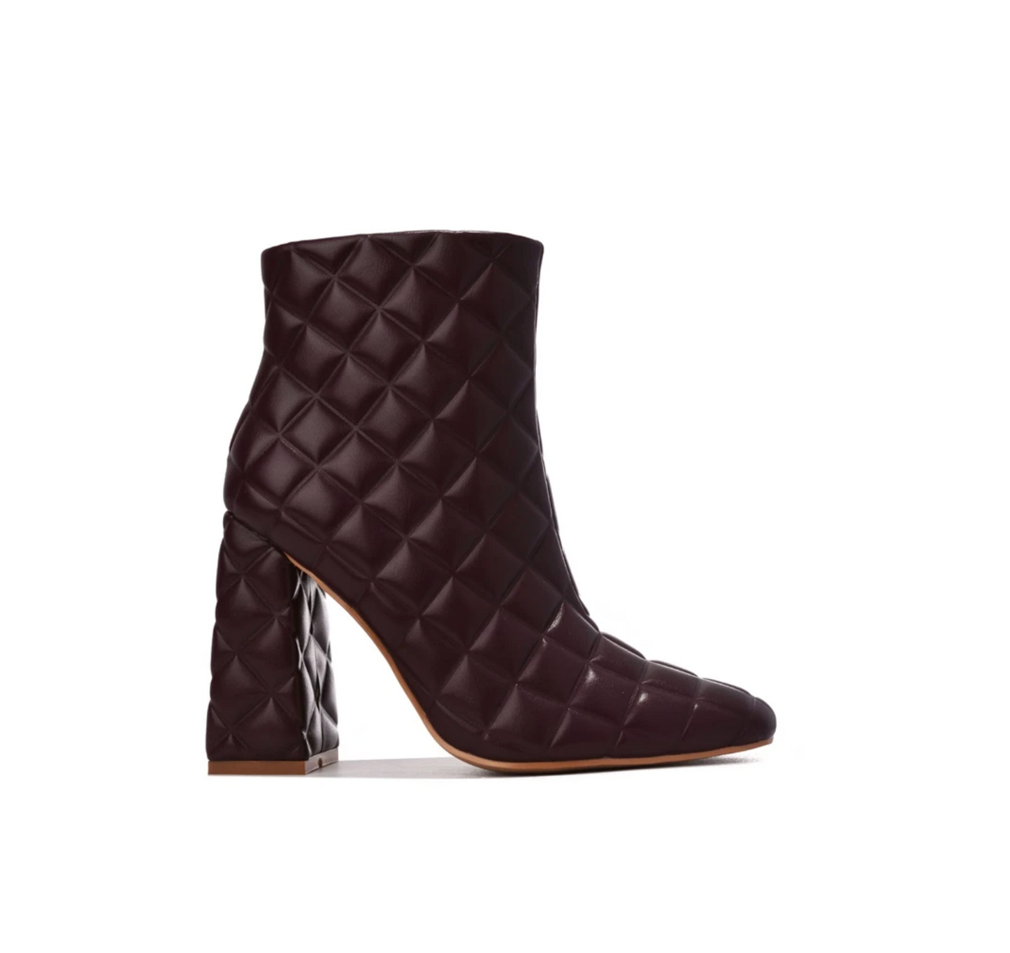 "Ava" Brown Quilted Booties
