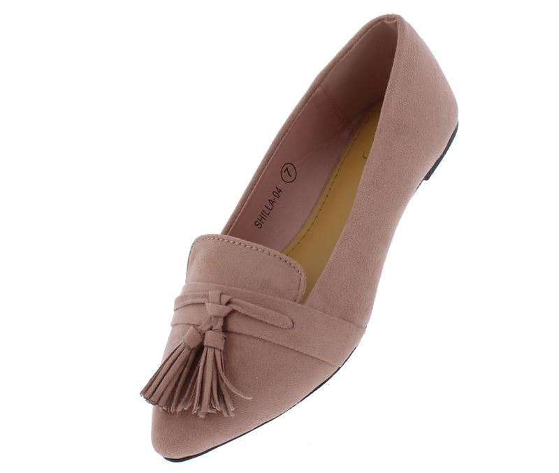 "Shiloh" Mauve Tassel Pointed Toe Flats