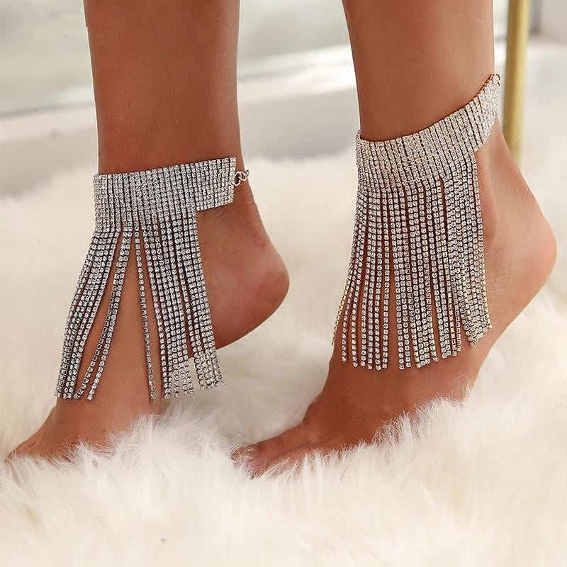 Jeweled Fringe Anklet