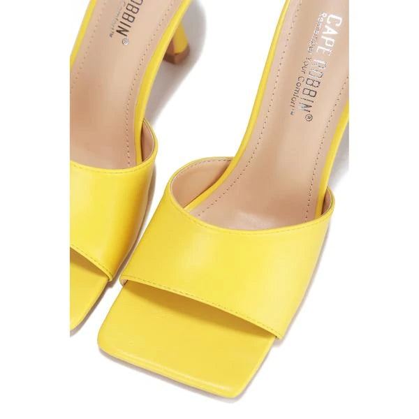 "Raya" Yellow Low Heels