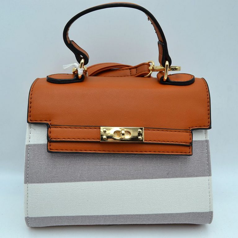 "Cali" Striped Fabric Handbag
