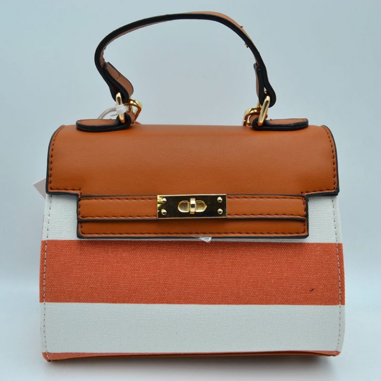"Cali" Striped Fabric Handbag