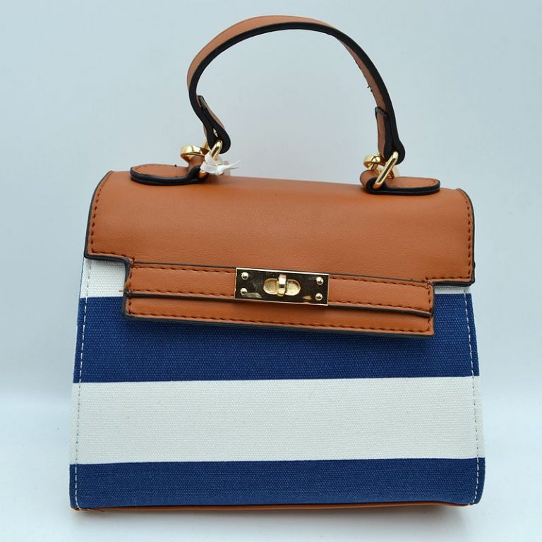 "Cali" Striped Fabric Handbag
