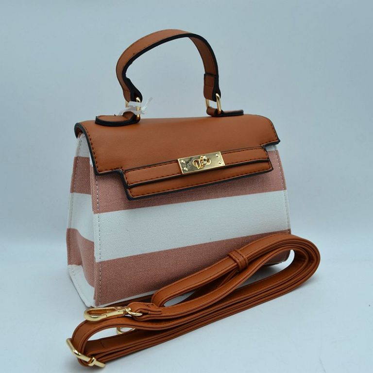 "Cali" Striped Fabric Handbag