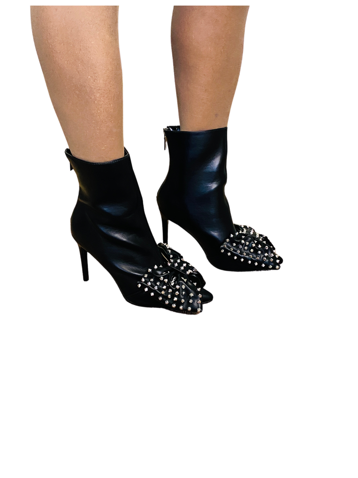"Chrissy" Black Bow Stiletto Boots