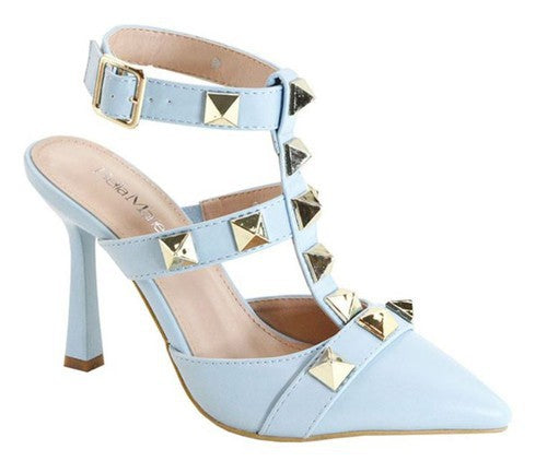 "Lana" Blue Studded Heels