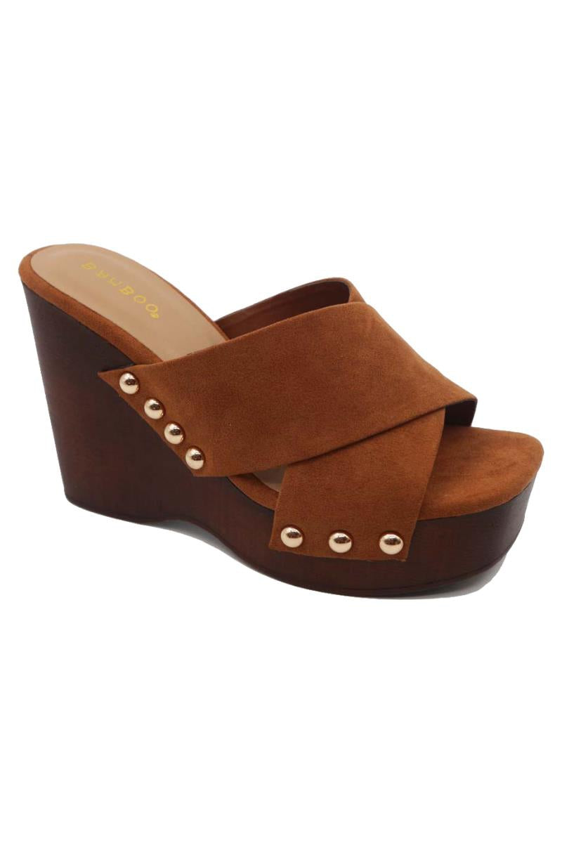 "Hillary" Camel Wedges