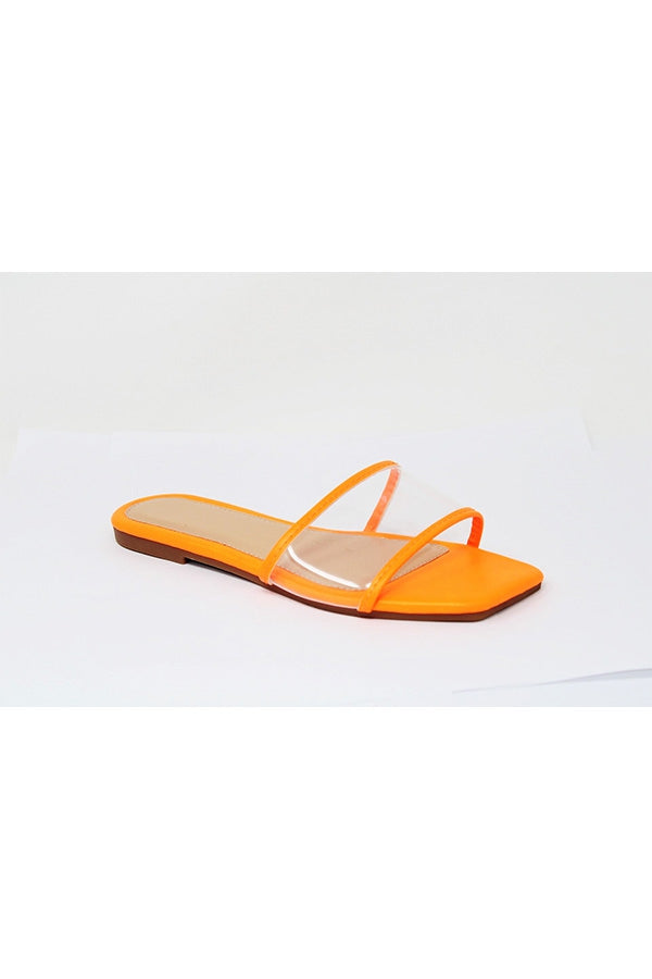 "Brianna" Orange and Clear Sandals