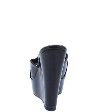 "Piper" Black Platform Wedge