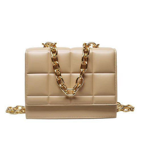 "Alex" Quilted Square Shaped Shoulder Handbag