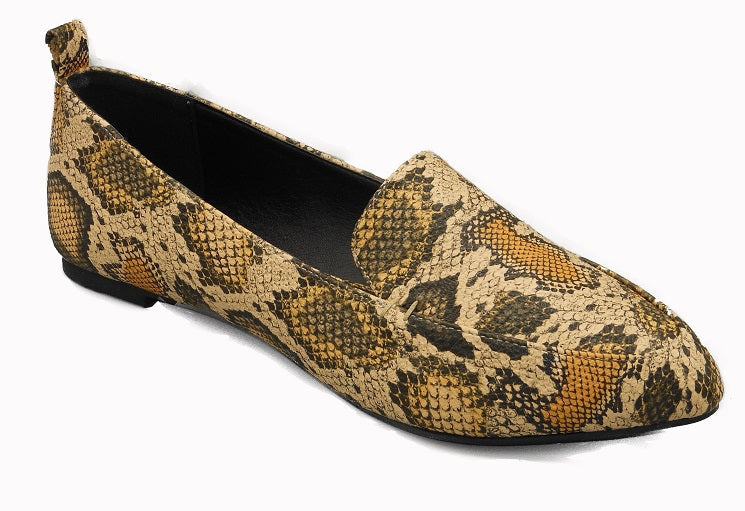 "Faith" Faux Snake Design Flats