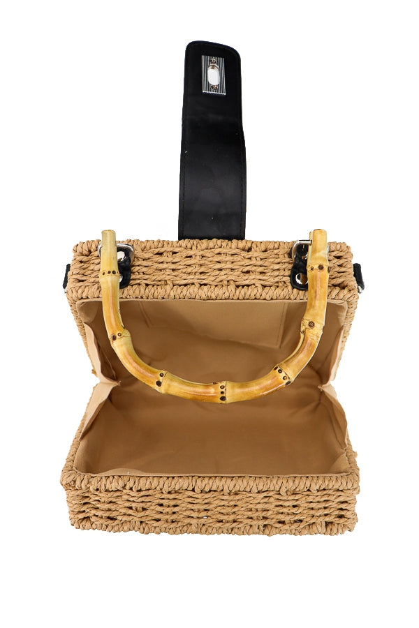 "Sophia" Bamboo Handle Handbag