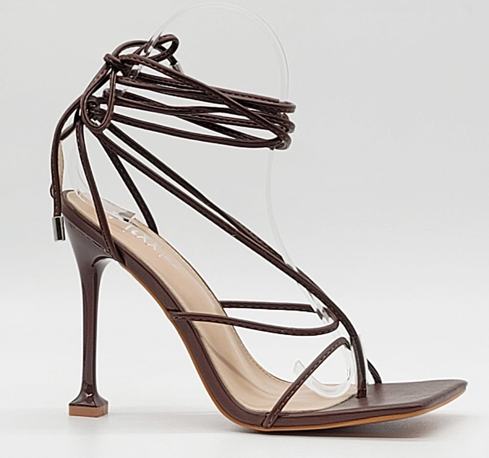 "Ryan" Mocha Lace Up Heels
