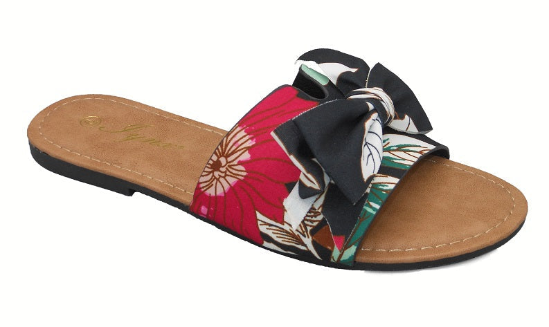 "Julissa" Black Floral Sandals