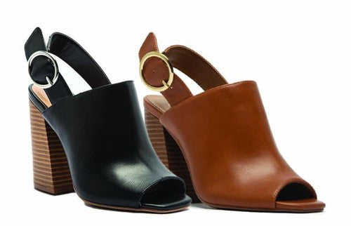 "Yandy" Black Peep Toe Heels