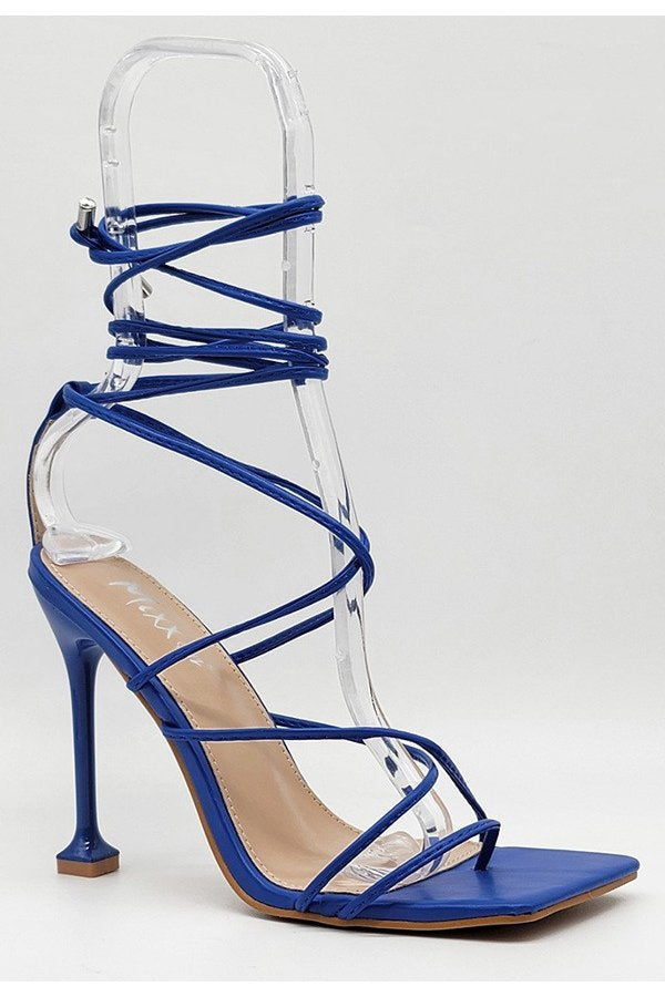 "Destiny" Blue Lace Up Heels