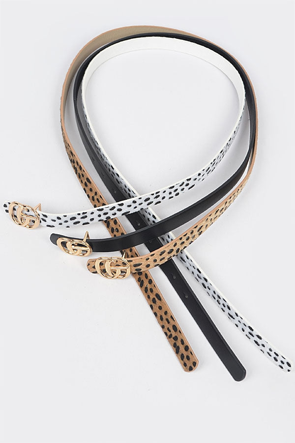 3 Piece Animal Print Belt
