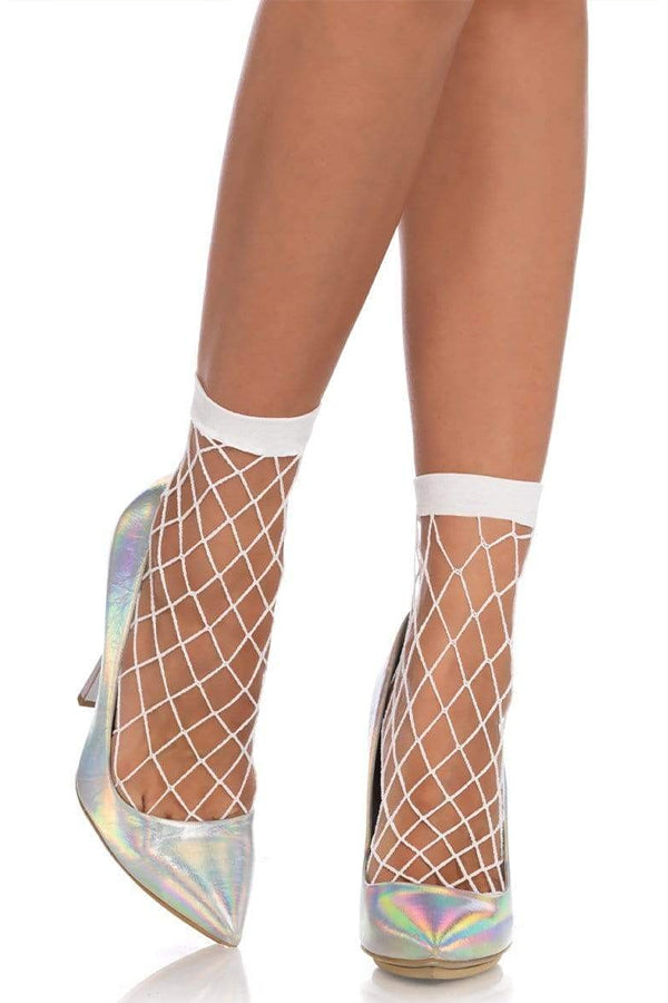 Diamond Shaped Fishnet Ankle Socks