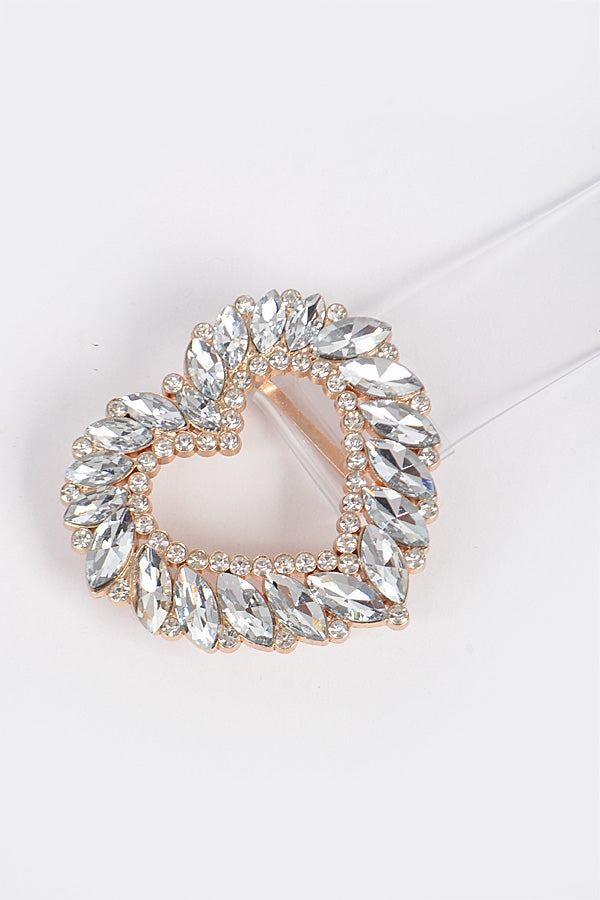 Plus Size Rhinestone Heart Belt