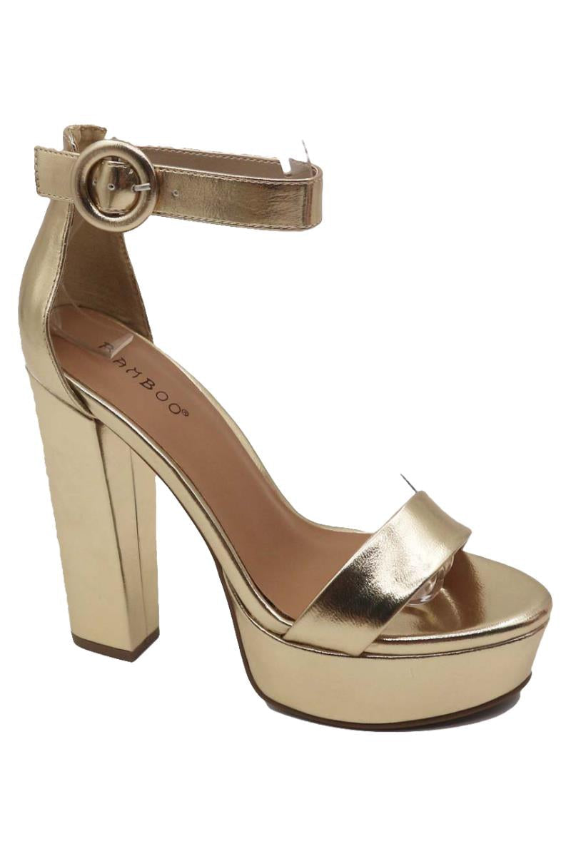 "Zaria" Gold Platform Heels